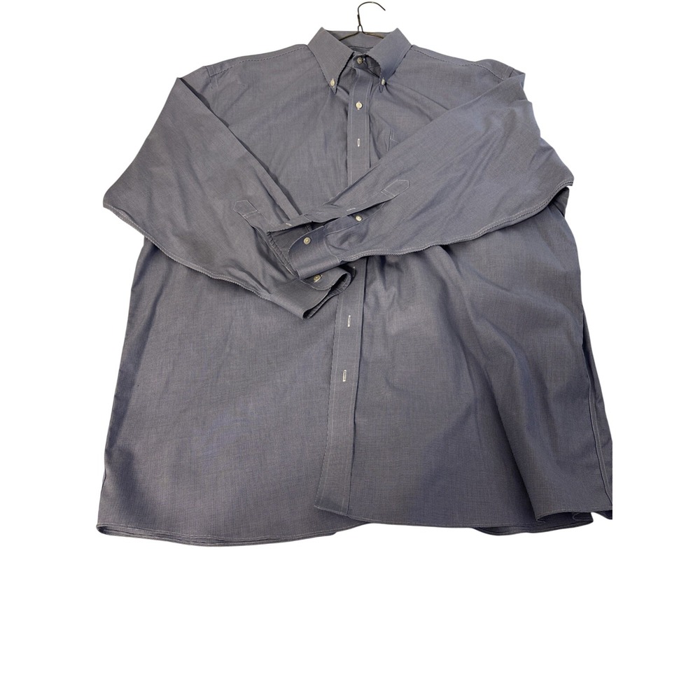 J.S. Bank Traveler Shirt Mens 18.5 34 Blue Button Down Cotton Dress